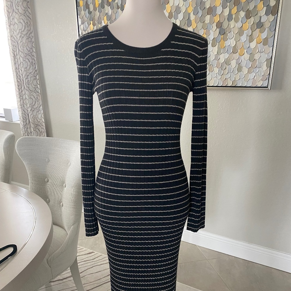 Splendid Black and White Striped Dress